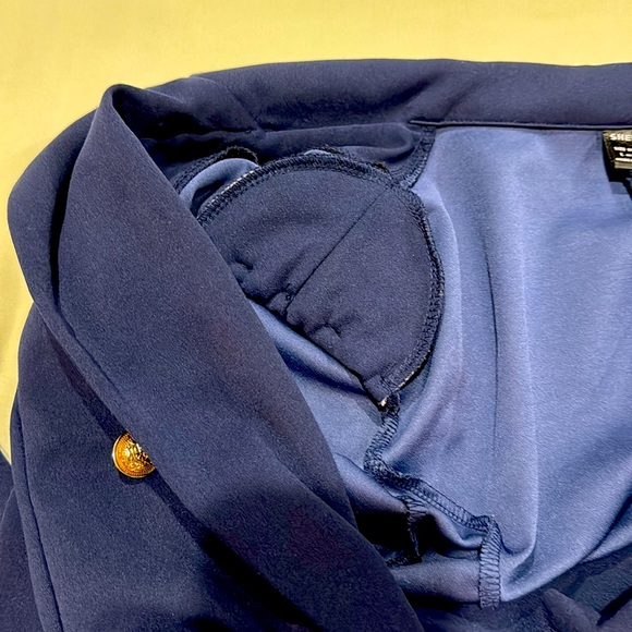 SHEIN Navy Blue Double Breasted Blazer w Gold Buttons & Notch Collar Size L - Picture 12 of 12